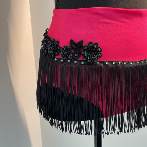 Hot Pink & Black Jazz Costume In Excellent Condition Size XLC - Picture 4 of 9